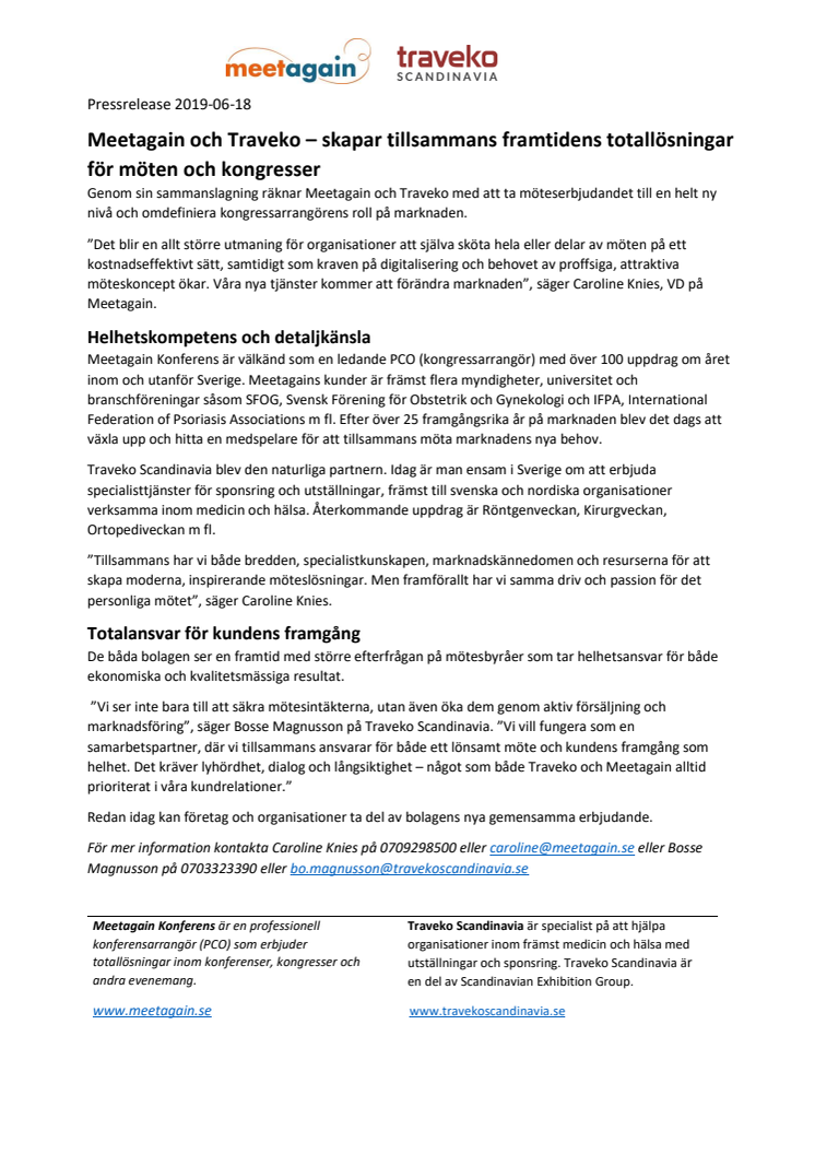 Meetagain och Traveko – skapar tillsammans framtidens totallösningar för möten och kongresser
