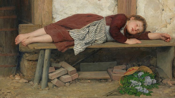 Albert Anker - sovande flicka besk 16x9