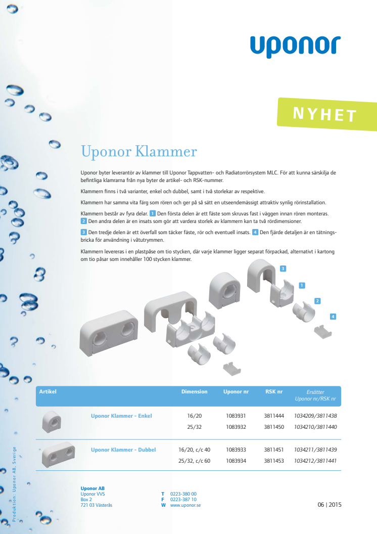 Uponor Klammer