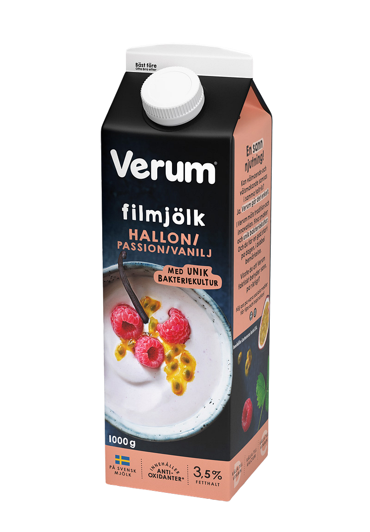 Verum Filmjölk Hallon-Passion-Vanilj 