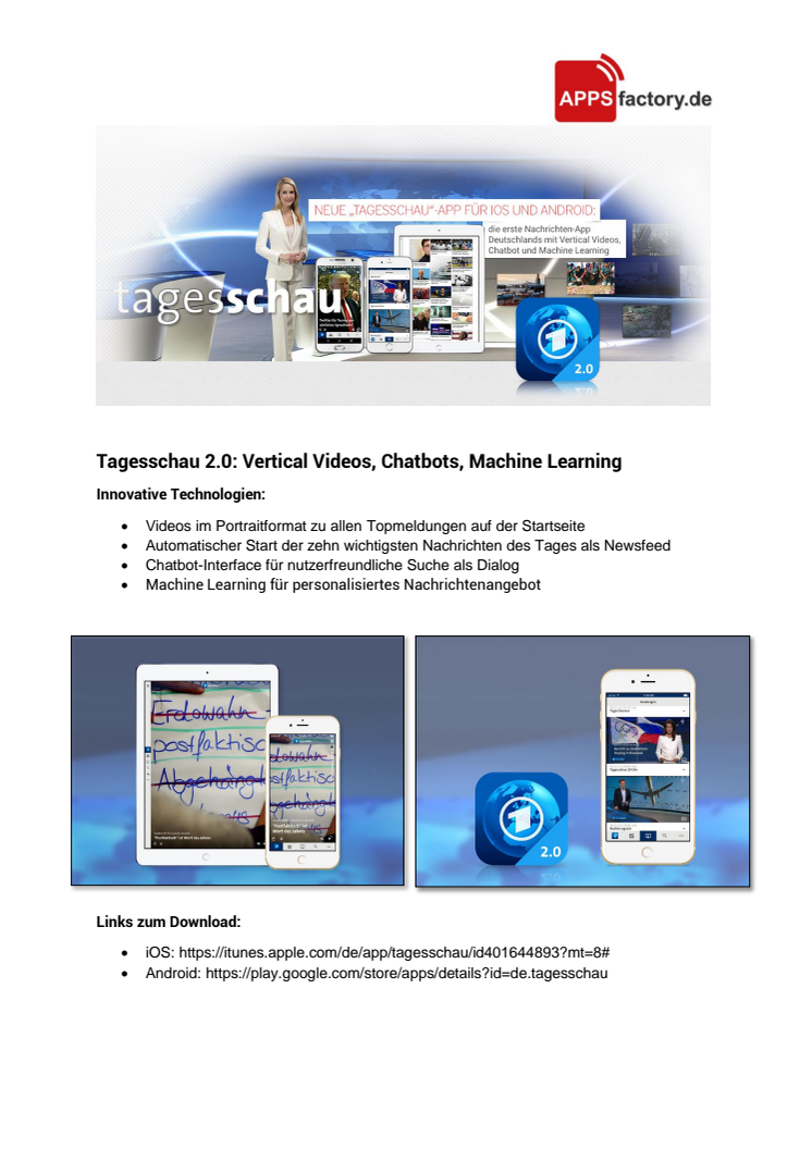 Factsheet zur Tagesschau 2.0 App 