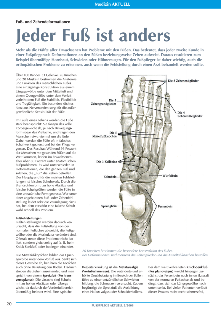Fuß- und Zehendeformationen: Jeder Fuß ist anders