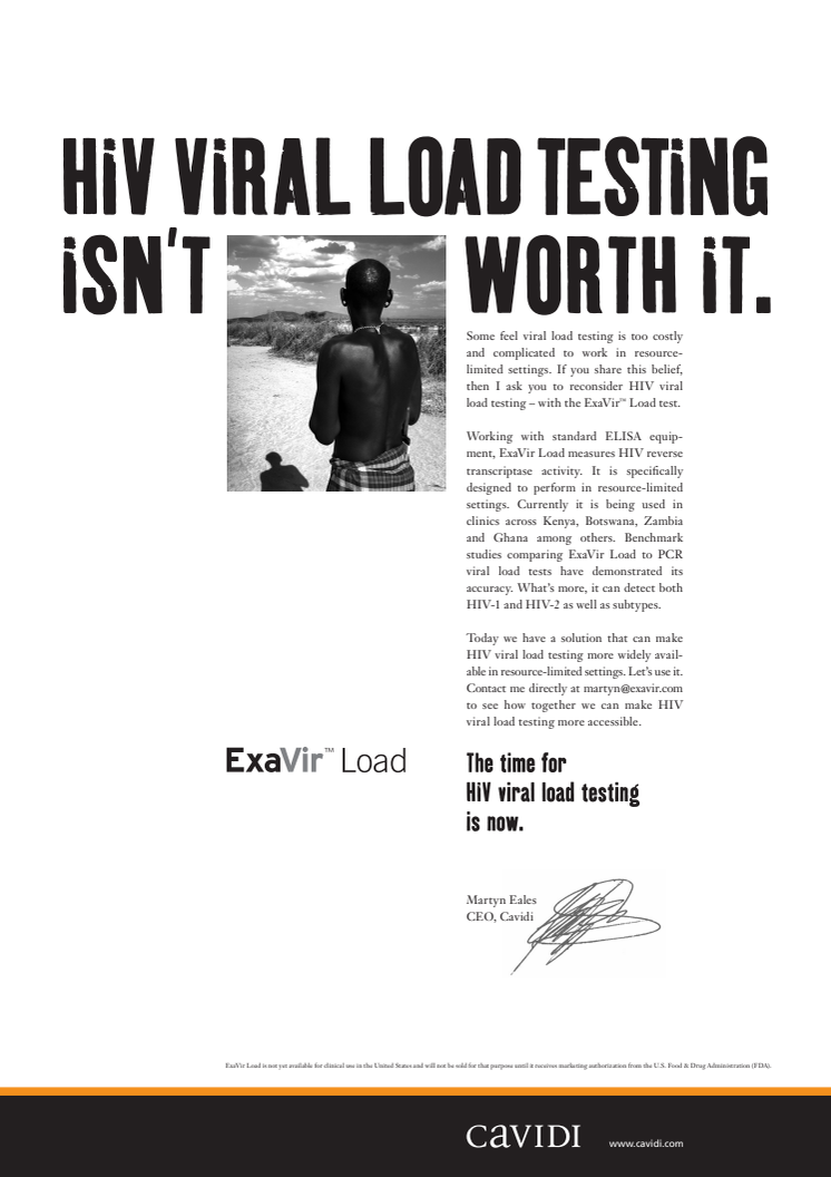 Cavidi awareness ads in AIDS