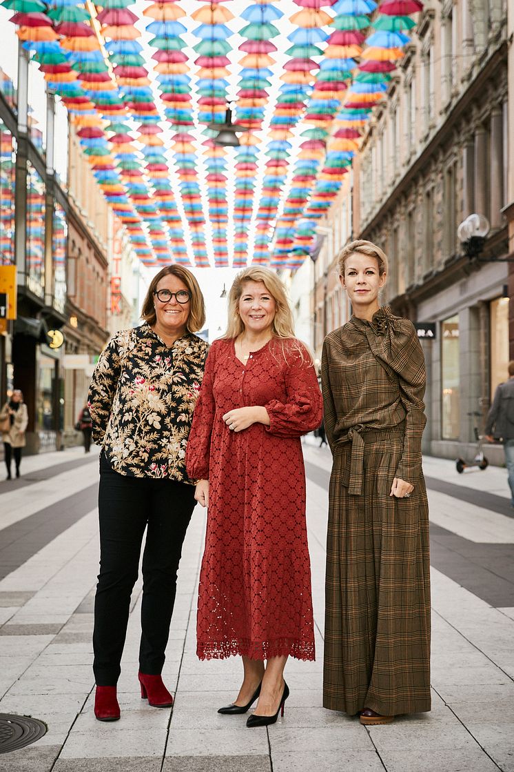 Karin Johansson, vd Svensk Handel, Karin Lindahl vd Indiska, Anna König Jerlmyr, finansborgarråd Stockholm