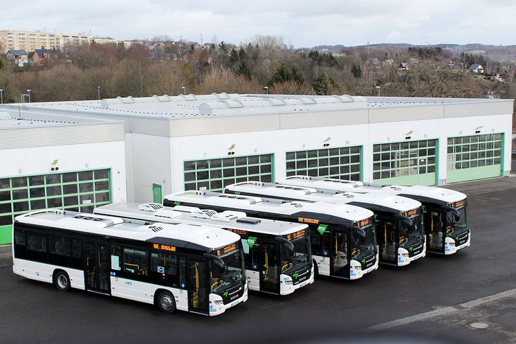 Fünf Scania Citywide Hybridbusse für Regionalverkehr Erzgebirge, RVE