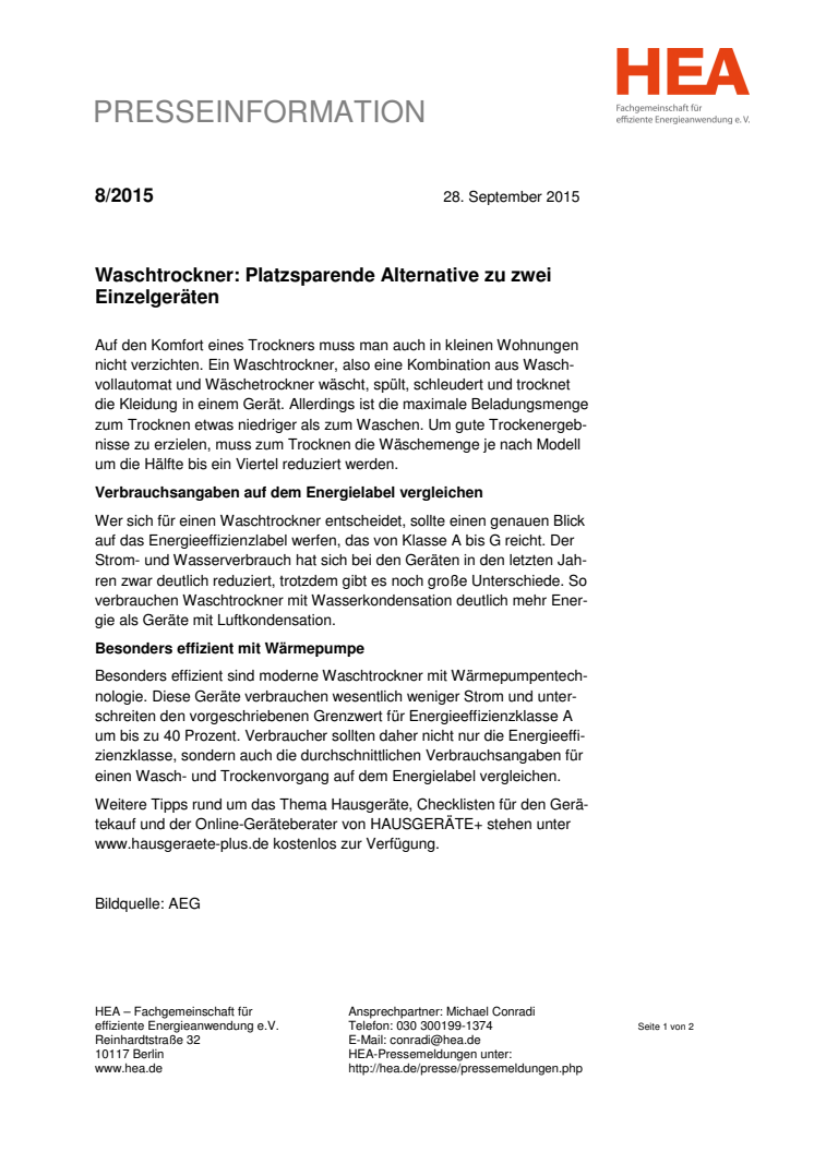 Waschtrockner: Platzsparende Alternative zu zwei Einzelgeräten