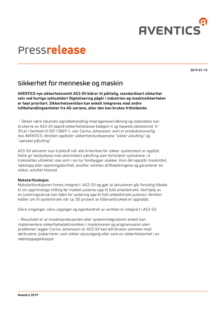 Sikkerhet for menneske og maskin
