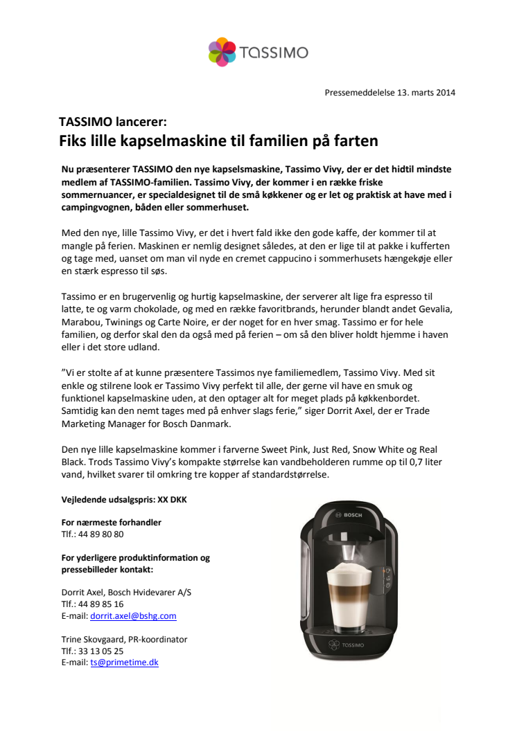 TASSIMO lancerer: Fiks lille kapselmaskine til familien på farten