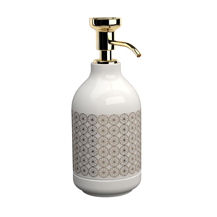 Pomd`or_x_Rosenthal_Equilibrium_Free_standing_soap_dispenser_white_Circle_Gold