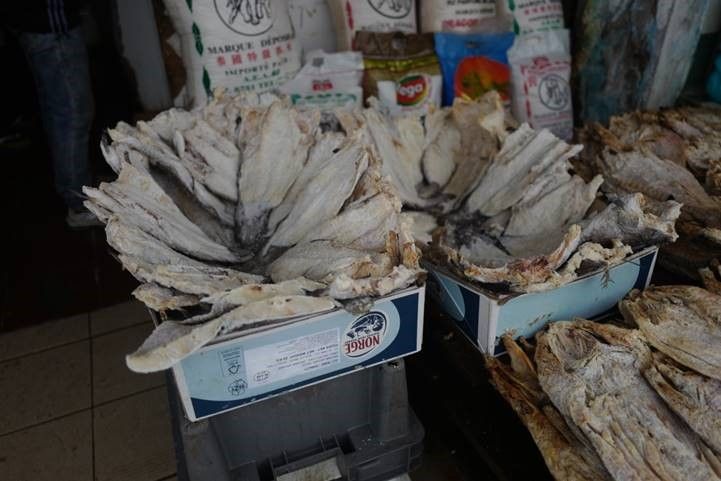 Norsk klippfisk på marked i Libreville, Gabon