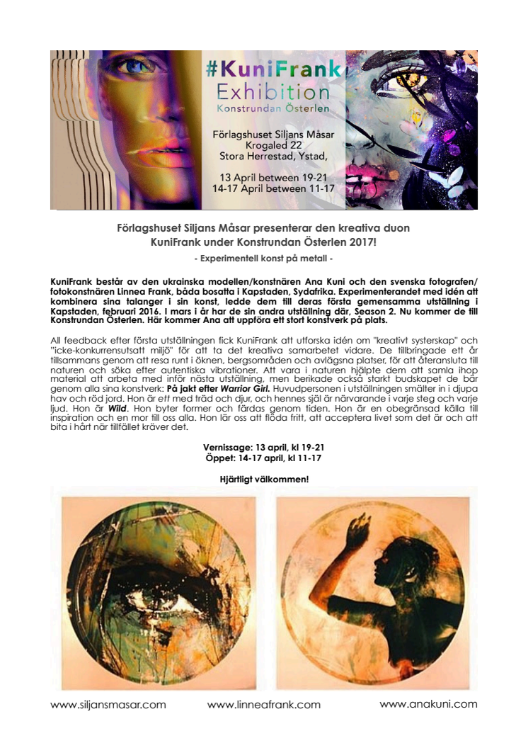 #KuniFrank presenterar Wild Warrior Girl – experimentell konst på metall under Konstrundan Österlen