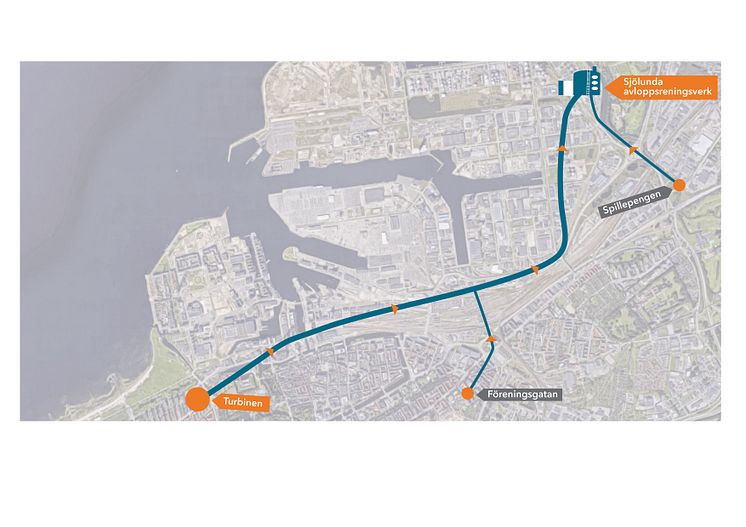 Tunnelsträckning Malmö avloppstunnel