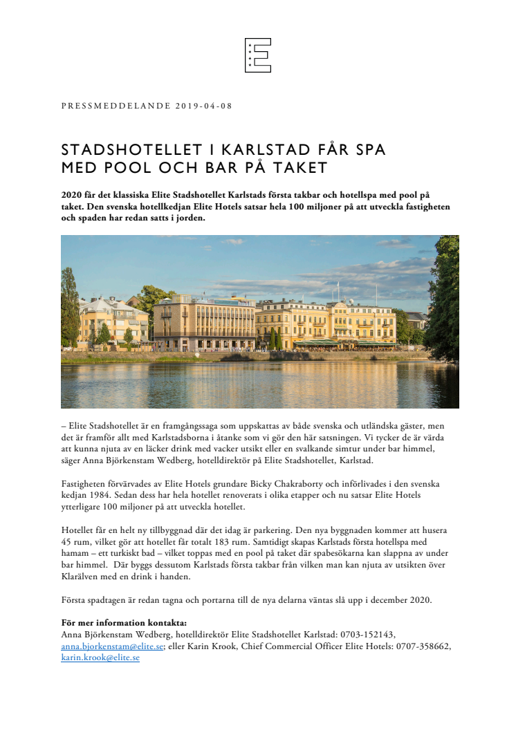 Stadshotellet i Karlstad får spa med pool och bar på taket