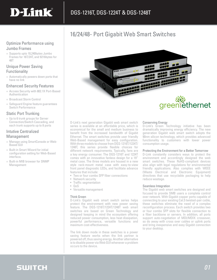 Green Ethernet Switchar 