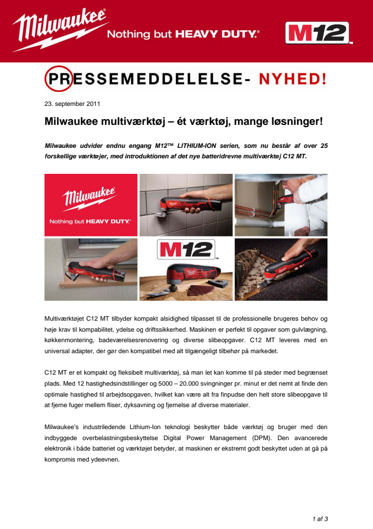 Milwaukee multiværktøj – ét værktøj, mange løsninger!