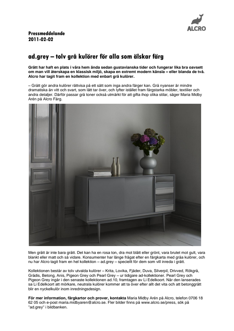 ad.grey – tolv grå kulörer för alla som älskar färg