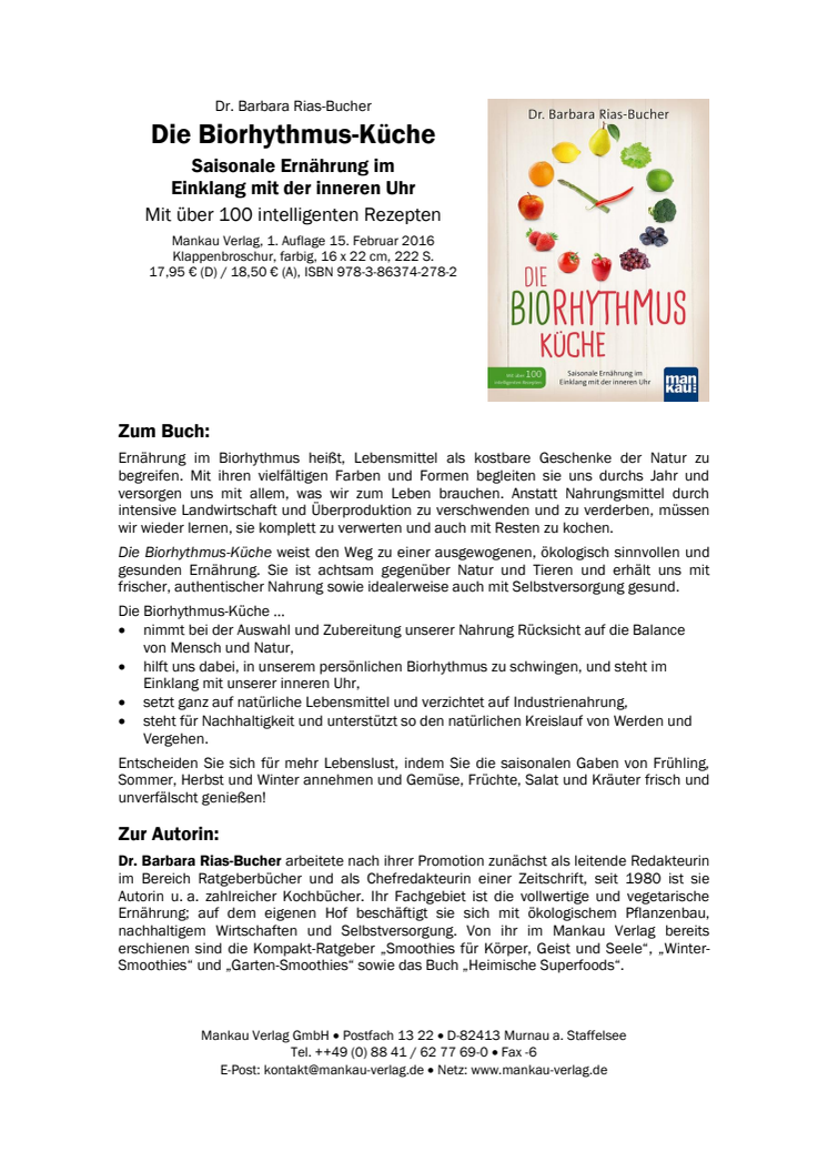 Waschzettel Biorhythmus-Küche