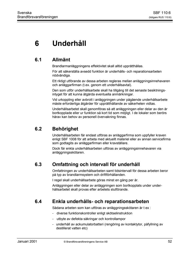 Svenska brandskyddsföreningen - SBF 110:6
