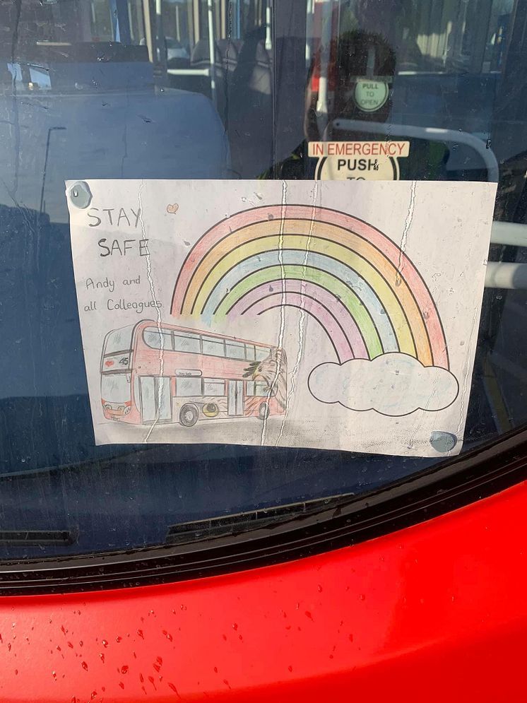 Rainbow poster on a Go North East bus