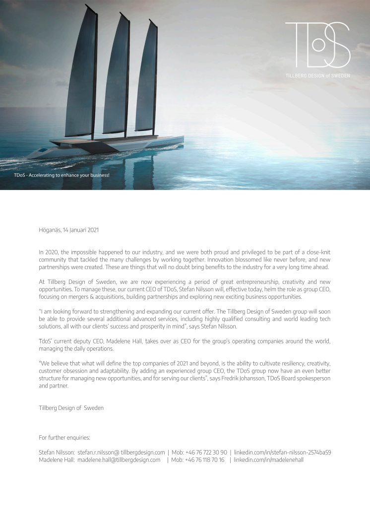 A Letter from TDoS 