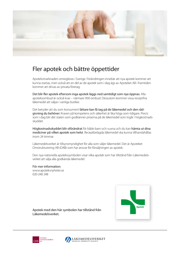 Faktablad om apoteksreformen
