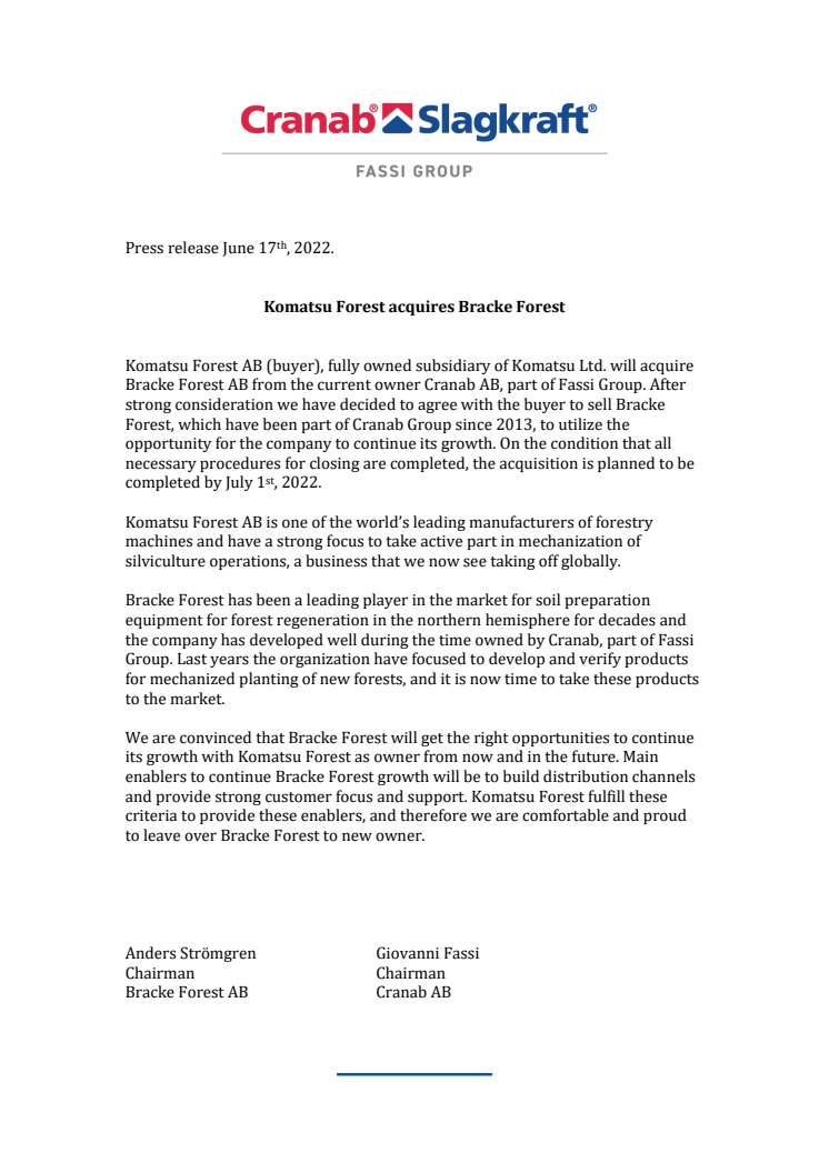 Press release - Bracke - English - Updated final version.pdf