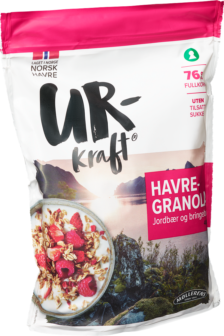 Urkraft Havregranola Jordbær & Bringebær