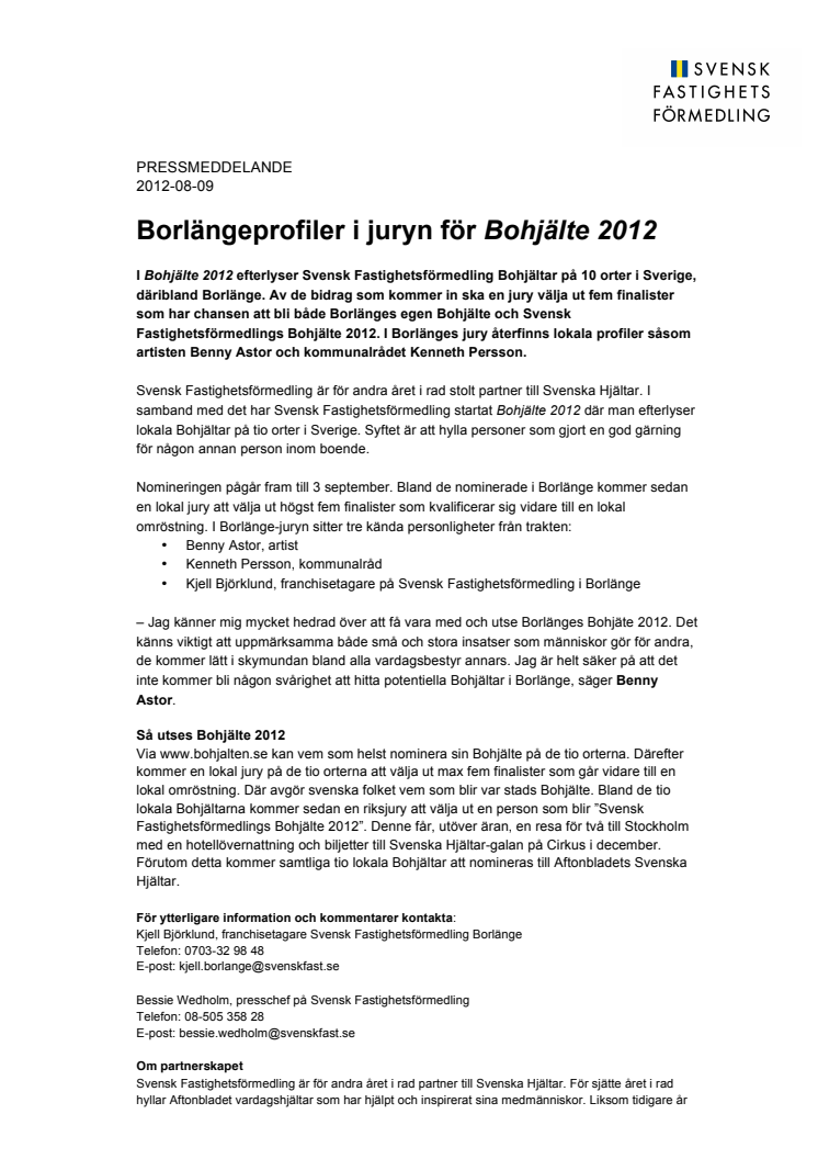 Borlängeprofiler i juryn för Bohjälte 2012