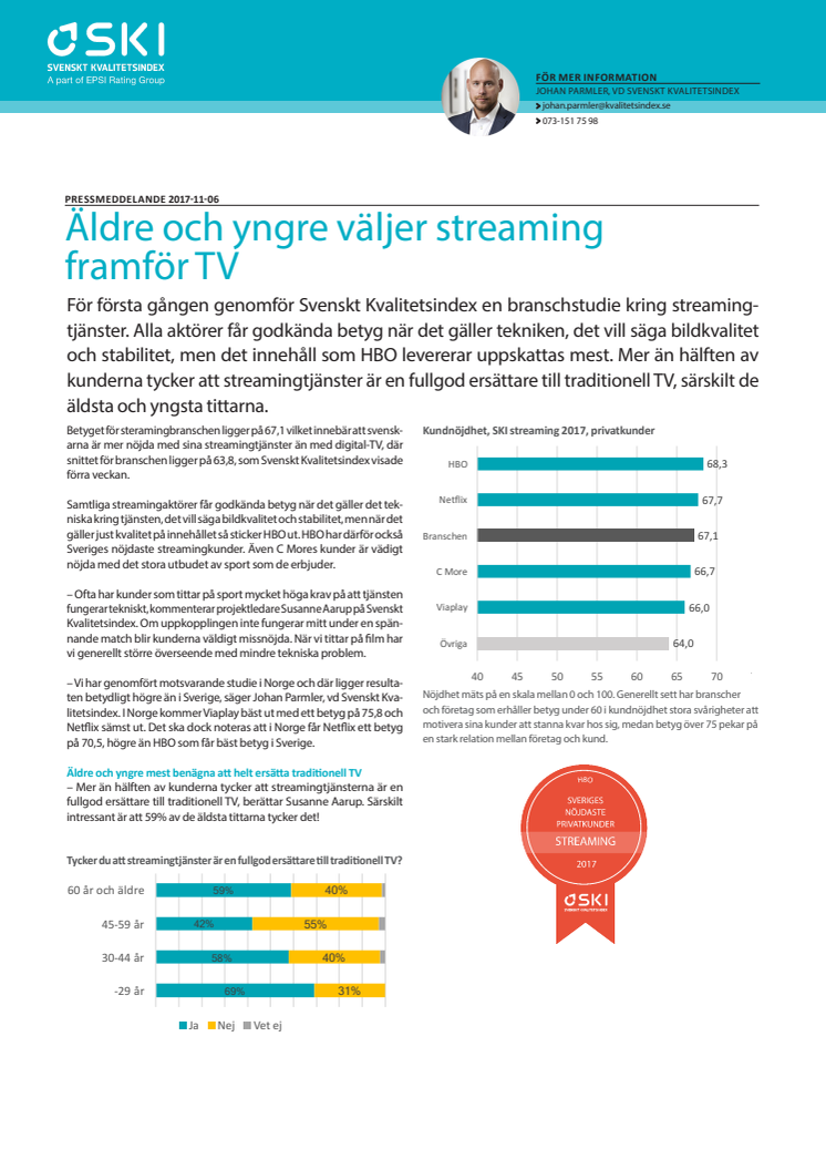 Äldre och yngre väljer streaming framför TV