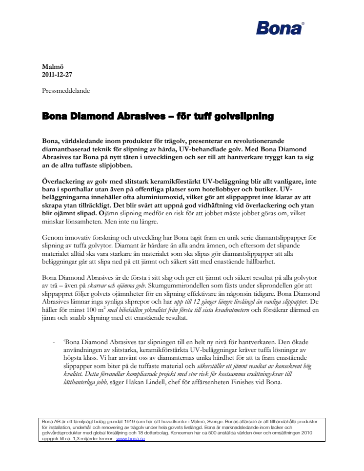 Bona Diamond Abrasives – för tuff golvslipning