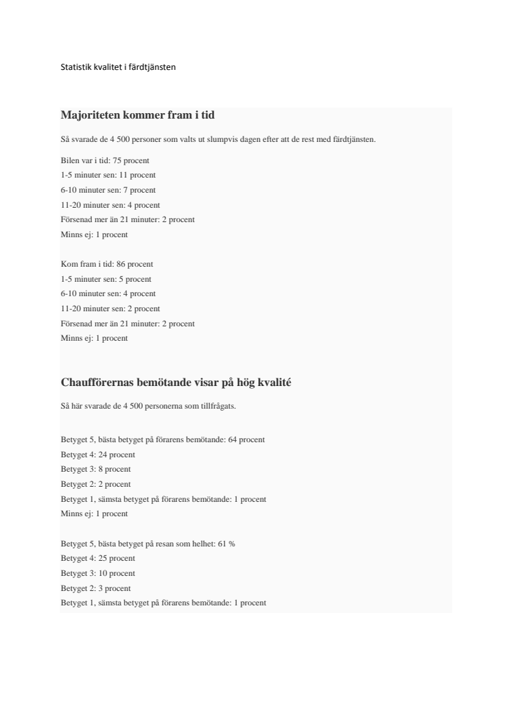 Statistik färdtjänst i Uppsala våren 2016