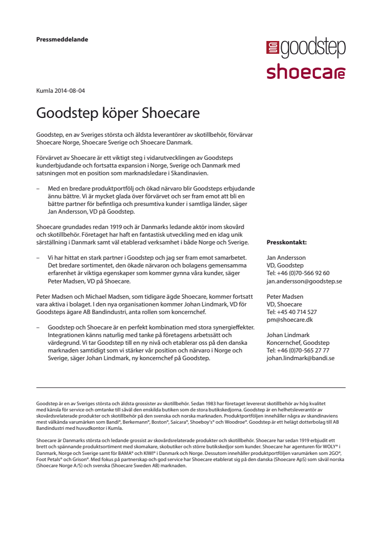 Goodstep köper Shoecare