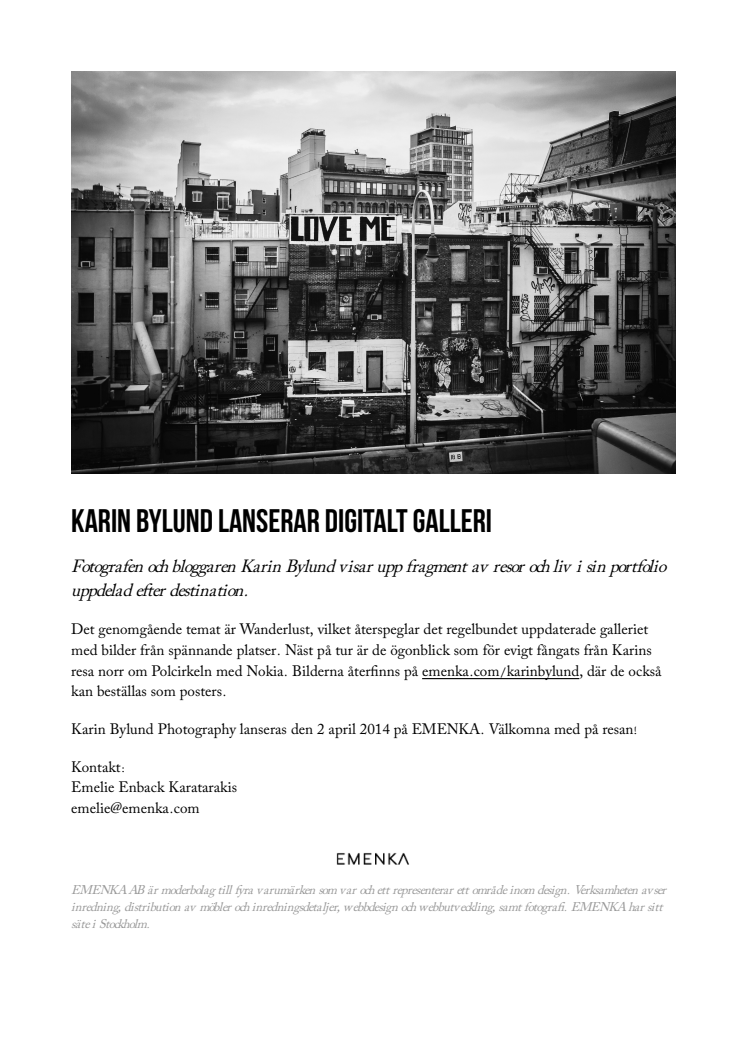 Karin Bylund lanserar digitalt galleri