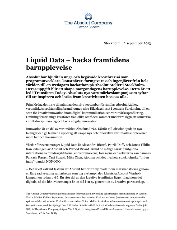 Liquid Data – hacka framtidens barupplevelse