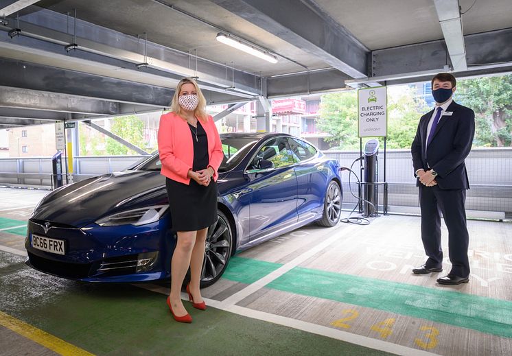 Mims Davies MP joins Govia Thameslink Railway to open a new EV charging hub in Haywards Heath