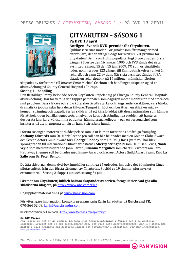 Cityakuten -  svensk DVD-premiär 13 april!