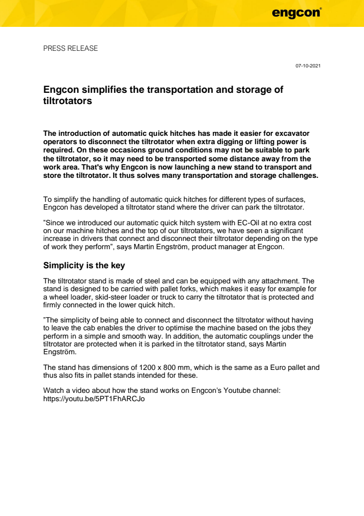 071021_Press_Engcon simplifies the transportation and storage of tiltrotators