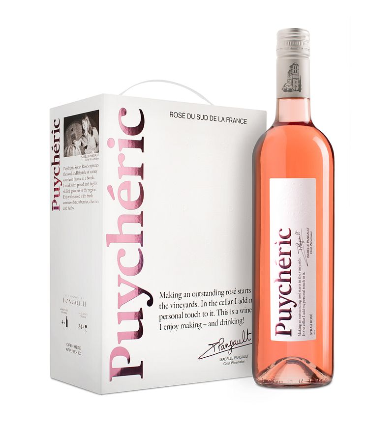 Puychéric Syrah Rosé box och flaska