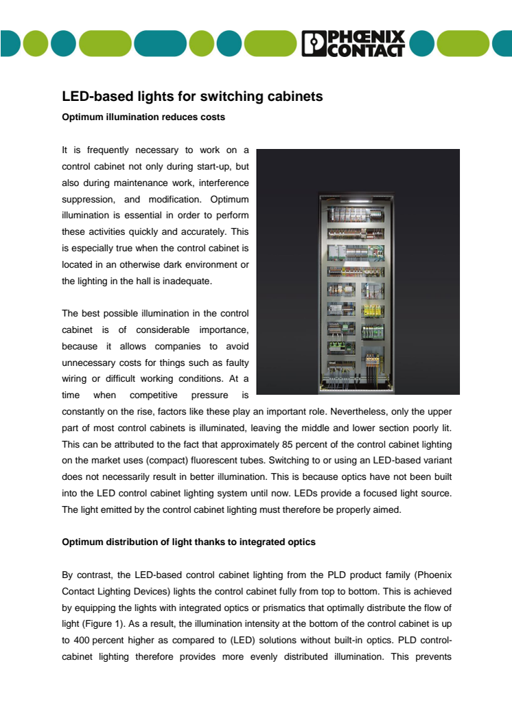 LED-based lights for switching cabinets- Optimum illumination reduces costs