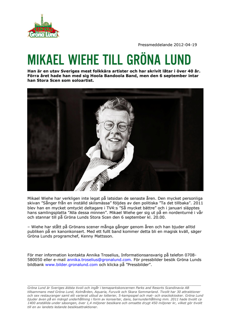 Mikael Wiehe till Grönan