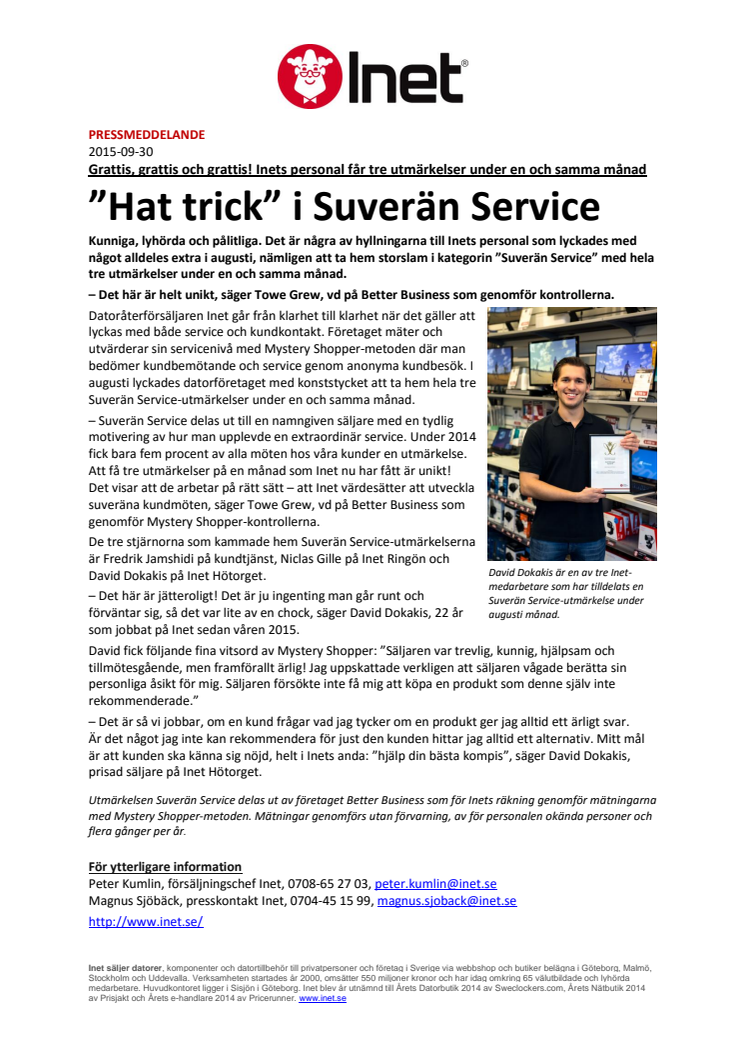 ”Hat trick” i Suverän Service