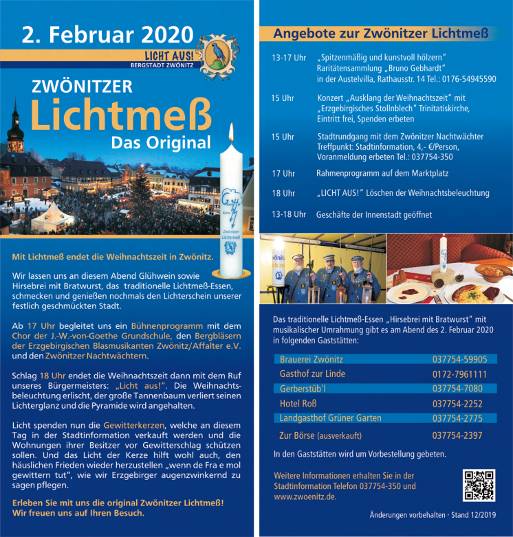 Zwönitzer Lichtmess 2020