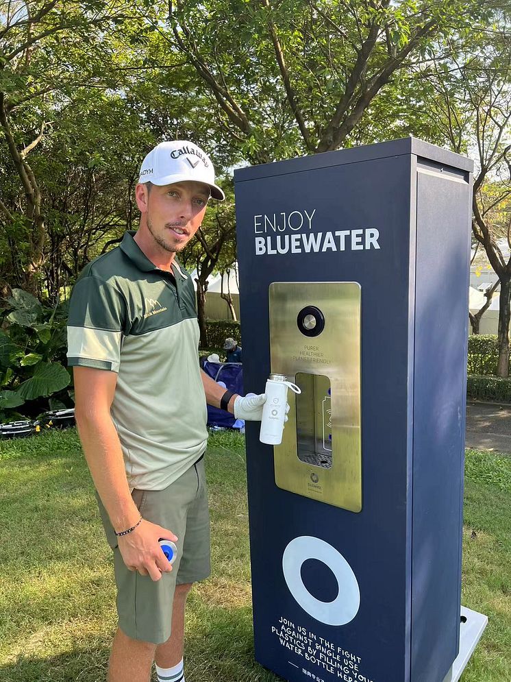 Bluewater sustainable refill station at Volvo China Open