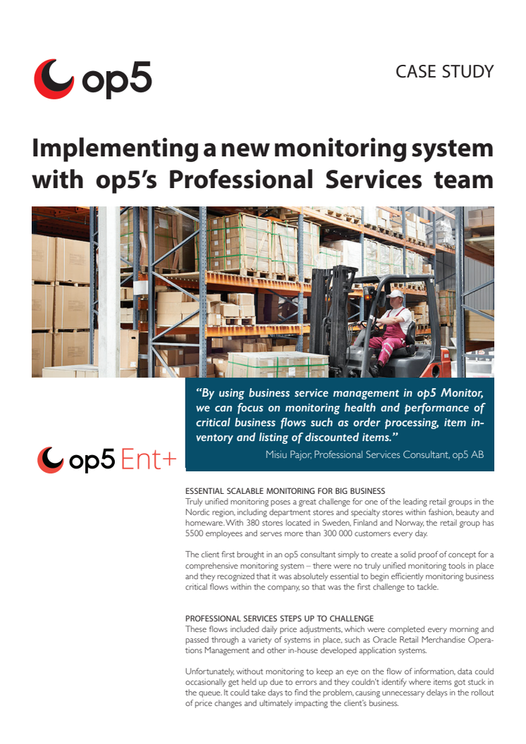 ​op5’s Professional Services team brings monitoring to the next level