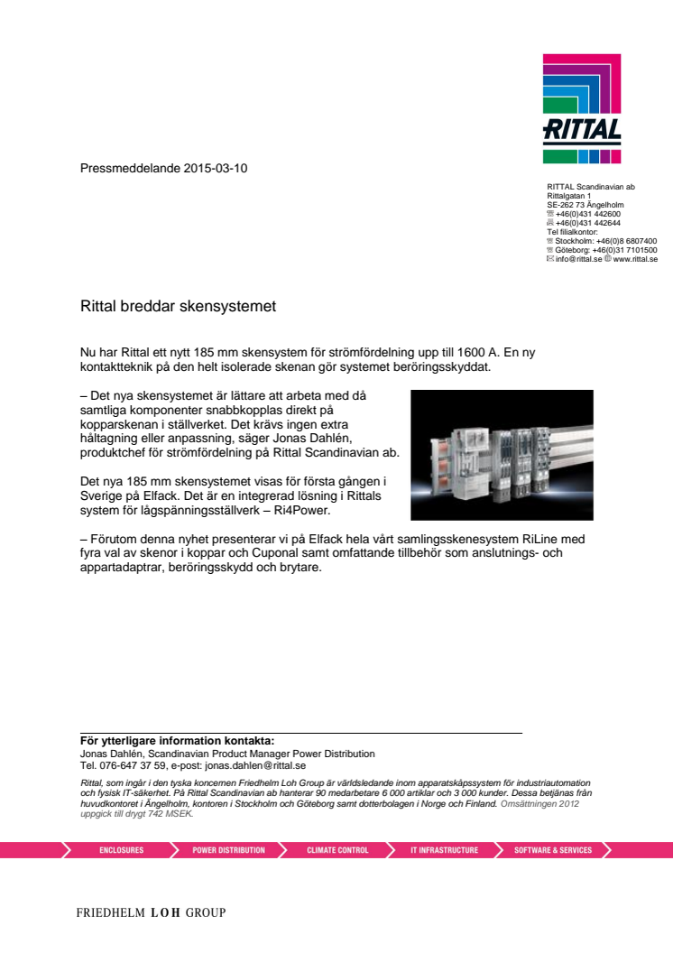 Rittal breddar skensystemet