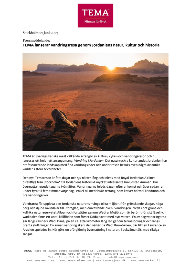 Pressmeddelande från TEMA TEMA lanserar vandringsesa till Jordanien.pdf