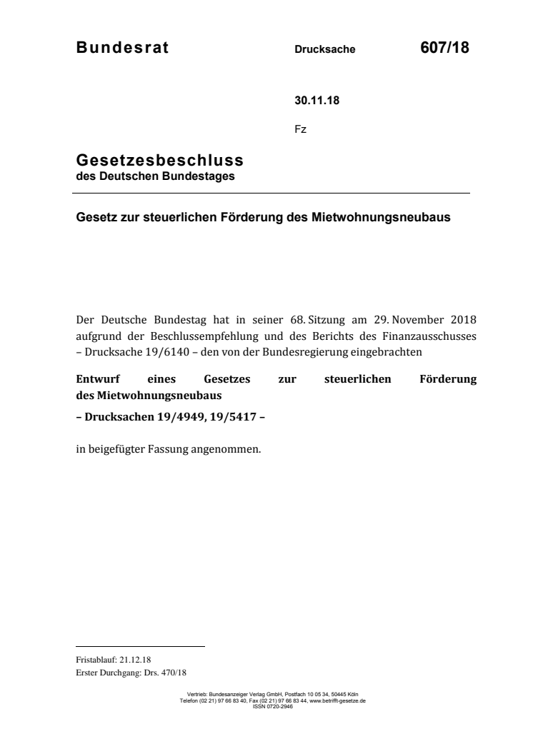 Sonderabschreibung für Mietwohnungsneubau