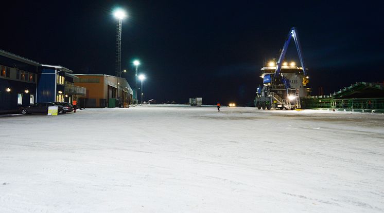 Mastbelysning Piteå Hamn