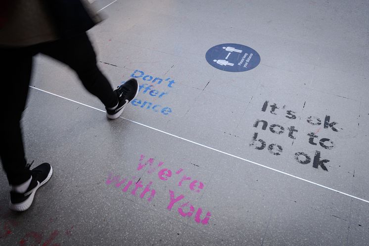 Affirmation Art appears at East Croydon station