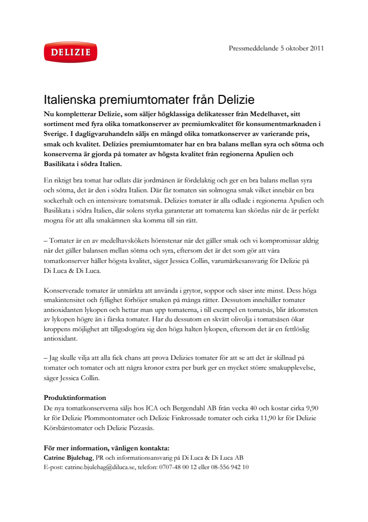 Italienska premiumtomater från Delizie 